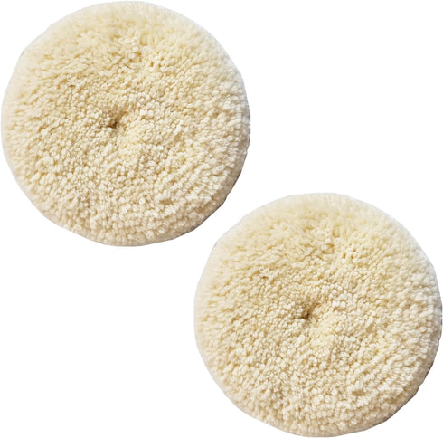 Wool Polishing Pads, 2 Pack 6" Buffing Pads with Hook and Loop Back for Compound, Cutting & Polishing, 100% Natural Wool, Thick and Aggressive...