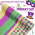 6 Rolls 30 Yards Mardi Gras Wired Edge Ribbon Purple Gold and Green Stripe Ribbon Glitter Metallic Wrapping Ribbon for Mardi Gras Masquerade Party...