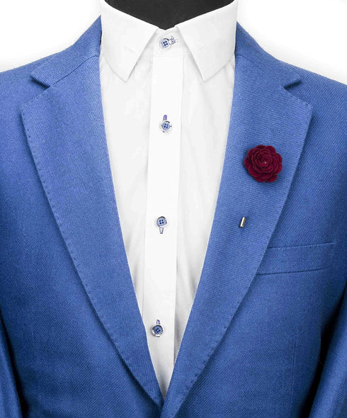 Knighthood Lapel Pin Flowers for Men Suits Maroon Flower Lapel Pin Brooch...