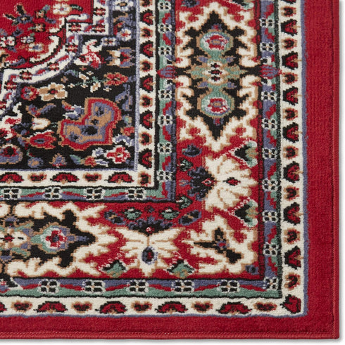 Home Dynamix Premium Sakarya Traditional Medallion Border Area Rug, Claret, 1'9"x7'2" Runner...
