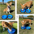 Portable Collapsible Foldable Expandable Double Large Silicone Pet Dish Bowls with Carabiner & Shoulder Strap, for Travel, Hiking and Camping, Fee...