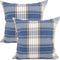 YOUR SMILE Set of 2 Retro Farmhouse Outdoor/Indoor Buffalo Tartan Chequer Stripe Plaid Cotton Linen Decorative Throw Pillow Case Cushion Cover Pil...