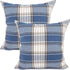 YOUR SMILE Retro Farmhouse Outdoor Buffalo Tartan Chequer Plaid Cotton Linen Decorative Throw Pillow Case Cushion Cover Pillowcase for Sofa 18 x 1...