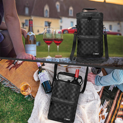 opux Wine Bag 2 Bottle Wine Tote Carrier, Insulated Wine Cooler Bag for Travel Picnic, Leakproof Portable Bottle Padded Case, Wine Gifts For Women...