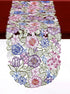Flowery Table Runner 13"×54", Cutwork Embroidered Floral Flower Dresser Scarf for Home Kitchen Dining Tabletop Decoration (Runner 13"×54", Flower-...