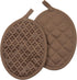 Sticky Toffee Oven Mitt and Pot Holder Set of 3 – Brown Non-Slip Silicone Kitchen Hot Pads and Mitts, 100% Cotton Shell, Oeko-Tex Cotton...