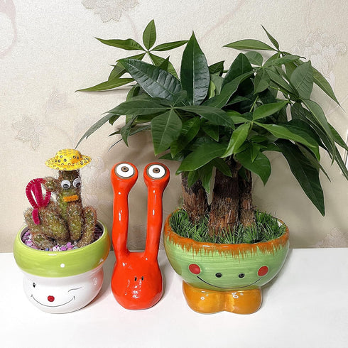 Creative Snail Statues Garden Spy's Eye Fairy Garden Statue Accessories, Funny Garden Decor Yard Art Outdoor Statue Décor, Flowerpot Patio Lawn De...