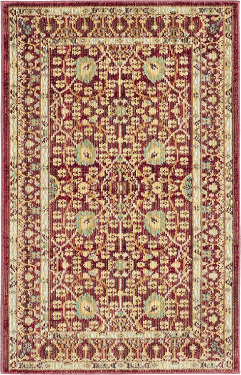 SAFAVIEH Valencia Collection Accent Rug - 2' x 3', Red & Red, Boho Chic Distressed Design, Non-Shedding & Easy Care, Ideal for High Traffic Areas ...