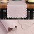Table Runner 13 x 72 Inches Long, Cotton Linen Farmhouse Scallop Style Pink Table Linen for Kitchen Dining Coffee Table Parties Wedding Home Decor...