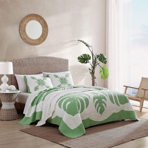 Tommy Bahama - Standard Sham, Cotton Bedding with Envelope Closure, Breathable Home Decor (Molokai Green, 21x27)...