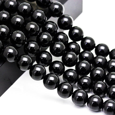 Gemstone Round Loose Beads Approxi 15.5 inch 1 Strand per Bag for Jewelry Making Findings Accessories (8mm, Black Onyx Agate)...