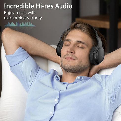 AMORNO Bluetooth Headphones Over Ear, 68 Hours Playtime Wireless Headphones with Mic, Foldable Adjustable Lightweight HiFi Stereo Headset for Cell...