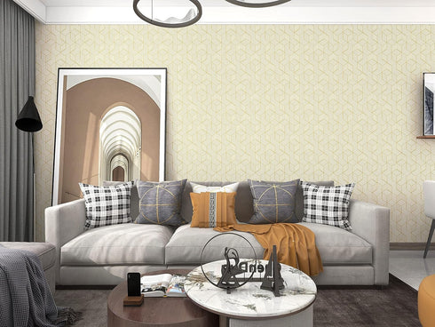 White and Gold Geometry Stripped Hexagon Peel and Stick Contact Paper self Adhesive Wallpaper Removable Vinyl Film Decorative Shelf Drawer Liner S...