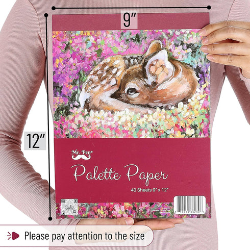 Mr. Pen- Palette Paper Paint Pad, 9"x12", 40 Sheets, Acrylic Paint Paper, Drawing Paper, Painting Paper, Disposable Paint Palette Paper, Oil Paint...