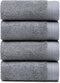 Premium Towel Set of 4 Hand Towels 18" x 30" Color: Dark Grey |100% Cotton|4 Ultra Soft and Highly Absorbent Hand Towels for Bathroom, Gym, Hotel,...