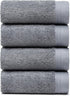 Premium Towel Set of 4 Hand Towels 18" x 30" Color: Dark Grey |100% Cotton|4 Ultra Soft and Highly Absorbent Hand Towels for Bathroom, Gym, Hotel,...