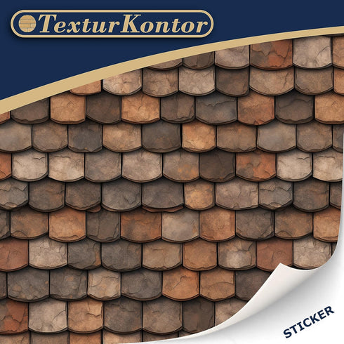 3 Sheets Self-Adhesive Roof Tiles and Shingles for Dollhouses Scale 1:12 (Roof Shingles Brown)...