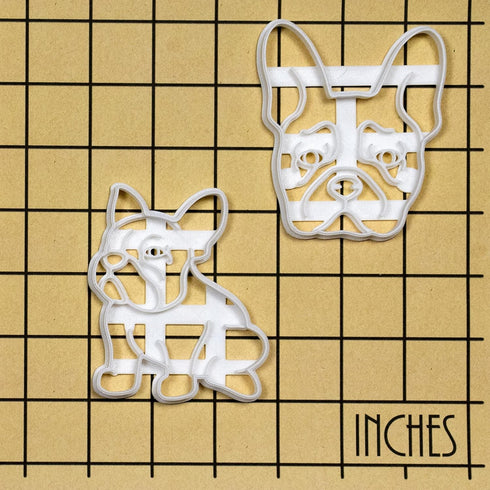 Set of 2 French Bulldog cookie cutters (Designs: Body & Face), 2 pieces - Bakerlogy...