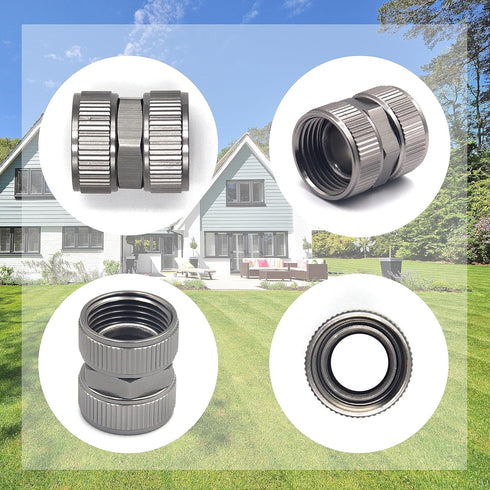 Garden Hose Adapter, Easy to Use, 2 Pack No Lead Metal 3/4 Inch Female to Female Connectors Fittings with 2 Extra Silicone Washers...