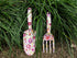 Floral Print Garden Tools Set for Women Trowel and Fork...