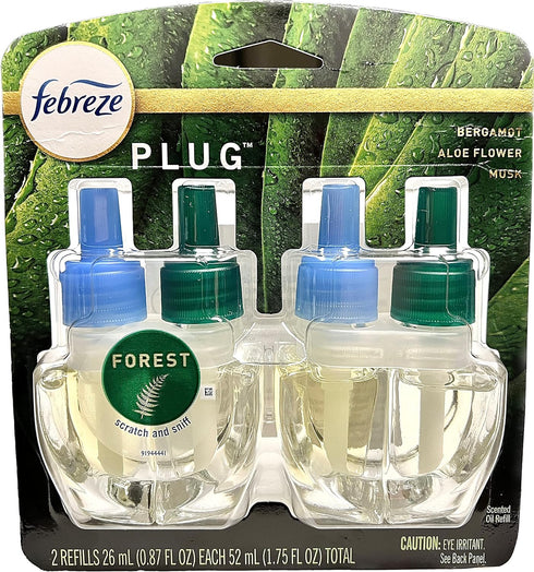 Febreze Odor-Eliminating Plug Air Freshener Refill - Forest - 2 Refills, 10.0 ounces, 1.75 Fl Oz...