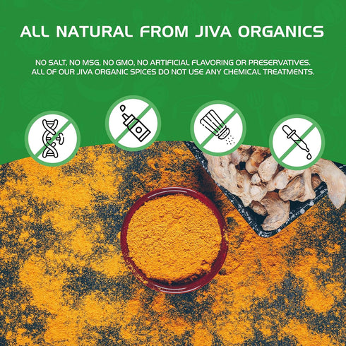 Jiva Organic Turmeric Powder 7 oz - Packaged in Resealable Bag, 100% Raw with Tumeric Powdered Organic, Turmeric Curcumin Powder, Origins from Ind...