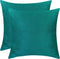 The White Petals Dark Teal Euro Sham (Set of 2 Covers, Faux Raw Silk, Dark Teal, 26x26 inches)...