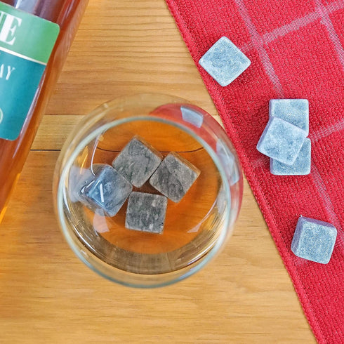 Marble Whiskey Stones – Natural Reusable Chilling Rocks for Whiskey & Bourbon, Silver Finish, One Size...