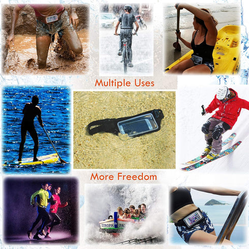 Ultimate Waterproof Running Swimming Belt - Phone & Essentials Holder for Gym, Beach, Kayaking, Ski! Fits iPhone, Samsung - Touchscreen, IPX8 Rate...