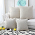 Kevin Textile Decoration Supersoft Linen Cushion Covers Square Throw Pillows Cover for Couch, 50x50 cm, Set of 2, Light Beige...