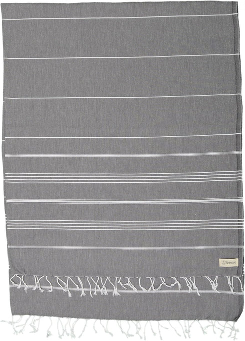 Bersuse Towels Anatolia XL Beach Blanket Throw Blanket Turkish Towel 100% Cotton Extra-Large Quick-Dry Lightweight Premium Peshtemal Towel - 61x82...