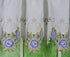 Today's Curtain Verona Reverse Embroidery Tier, 36", White/Blue, 60" W X 36" L...