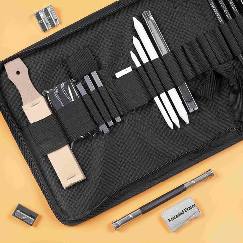 Incraftables Drawing Pencils for Sketching & Shading. Art Sketch Pencils Set for Adults & kids. Drawing Supplies Sketch Kit with 21 Graphite & Cha...