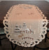 Christmas Table Runner with Reindeer and Cabin on Tan Burlap Style Material Size 34 x 15 inches...