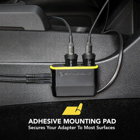 Scosche DCLSPD402SW DoubleUp Dual 12V Adapter with Dual 20W USB-C Power Delivery Charger, Add Power Ports and Double Cigarette Lighter Ports, Fast...