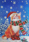 AllAboutEmbroideryUA Bead Embroidery kit Christmas Cat Beaded Cross Stitch kit Needlepoint Handcraft Tapestry kit......