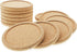 Cork Coasters with Lip for Drinks Absorbent | 12 Set 4 Inch Thick Rustic Saucer with Metal Holder Heat & Water Resistant | Best Reusable Natural R...