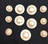 White Pearl Button with Gold Rim Marbleized Outer Fashion Buttons Design Sets 11pc. (#41 (5pc 1-1/16 '' & Six pc 3/4'' White Pearl Button with Gol...