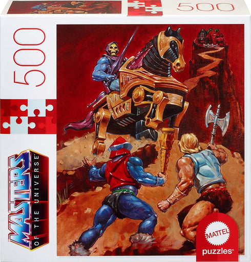 Mattel Games Masters of the Universe Mattel Jigsaw Puzzle with 500 Interlocking Pieces & Mini-Poster Featuring He-Man & Skeletor, For Collectors &...