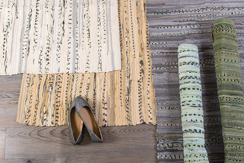 DII Chindi Home Collection Handwoven Multicolor Area Rag Run, 4x6', Taupe...