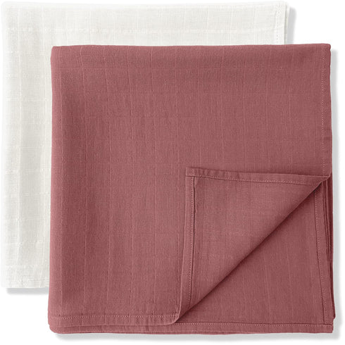 Organic Muslin Swaddle Blankets - 100% Soft Organic Cotton - Baby Girl Blanket and Baby Boy Blanket - Ideal Baby Registry Items Unisex Essentials ...