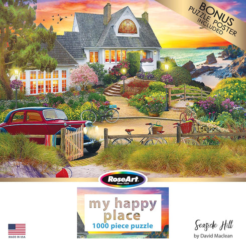 RoseArt - My Happy Place - Seaside Hill - 1000 Piece Jigsaw Puzzle for Adults...