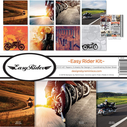 Reminisce (REMBC) Easy Rider Scrapbook Collection Kit, Multi Color Palette, 12x12 inches...