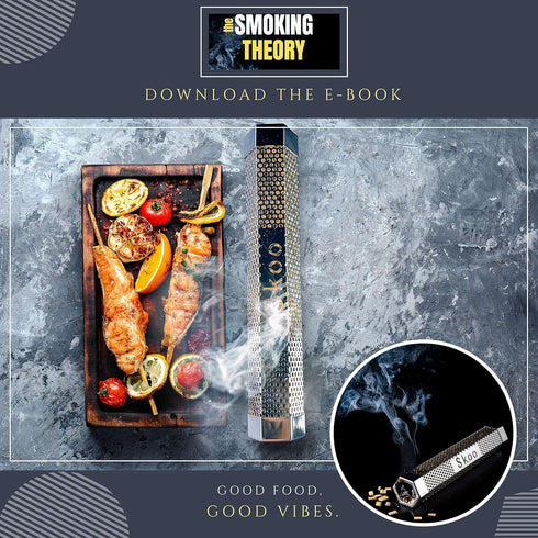 Pellet Smoker - BBQ Hexagonal Smoking Tube + Brush + Hook + Free EBook + Digital User Guide - 5 Hours of Billowing Smoke - For Electric, Gas, Char...