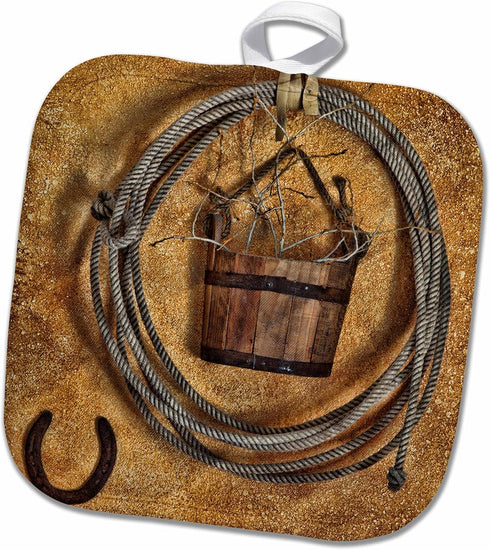 3D Rose USA-California-Bishop. Western Decor in A Rustic Cabin. Near Pot Holder, 8 x 8...