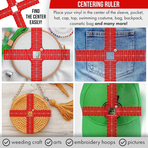 Tshirt Ruler Guide for Vinyl Alignment - T Shirt Ruler Guide for Heat Press, Shirt Measurement Tool for Heat Press, T-Shirt Ruler Centering Guide...