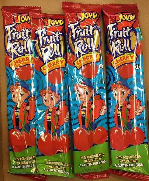 0.75oz Jovy Fruit Roll Snack, Cherry (16 Single Packets Per Order)...