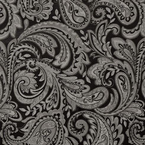 Madison Park Aubrey Jacquard Rod Pocket Valance , Classic Elegant Silk Paisley Valances for Windows , 50X18" , Black...