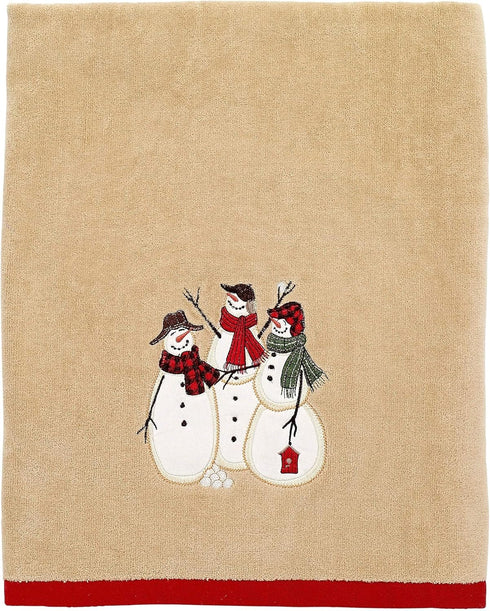 Avanti Linens - Bath Towel, Soft & Absorbent, Embroidered, Christmas Decorations (Snowmen Gathering Collection)...