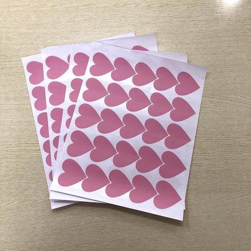 2inchx100 Pieces DIY Heart Wall Decal Vinyl Sticker for Baby Kids Children Boy Girl Bedroom Decor Removable Nursery Decoration (Soft Pink)...